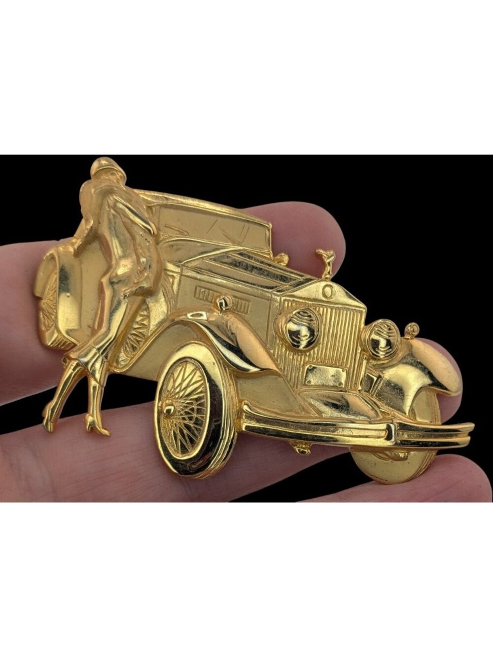 Vintage Parklane Jonette Jewelry Car With Flapper Brooch
